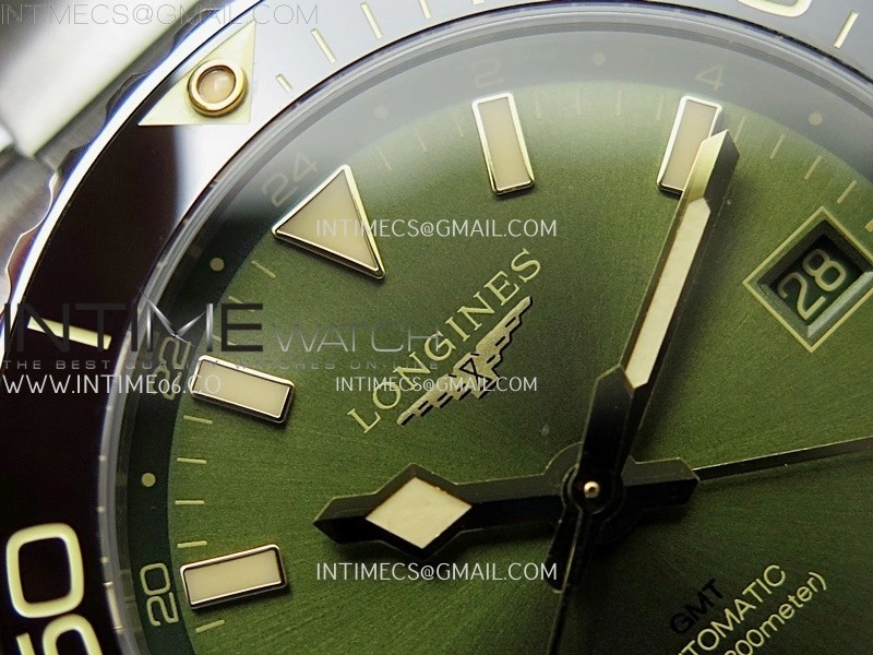 Hydroconquest L3.790.4 43mm SS Green Ceramic Bezel ETC 1:1 Best Edition Green Dial on SS Bracelet A2836